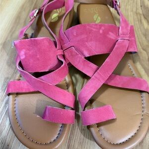 Franco Sarto Fuchsia Suede Sandals
